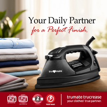 trumate trucrease DYPB 2351 – 1000W Dry Iron with Heavy Non-Stick PTFE Soleplate & Adjustable Temperature Control
