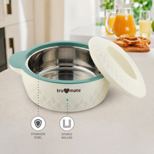 trumate Insulated Casserole Hot Pot for Kitchen with Stainless Steel Inner | Food Grade PU Insulation | Keeps Food Hot & Fresh | 1400ml (1.4 L)| BPA Free | Green |