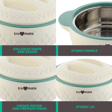 trumate Insulated Casserole Hot Pot for Kitchen with Stainless Steel Inner | Food Grade PU Insulation | Keeps Food Hot & Fresh | 1400ml (1.4 L)| BPA Free | Green |