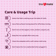 trumate trucrease dry iron 1000W with non-stick PTFE Soleplate – Purple