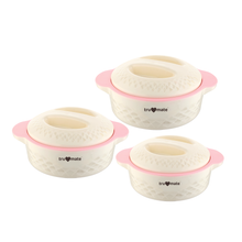 trumate truserve CRC 6700 Premium Insulated Casserole Set of 3, Pink, Stainless Steel Inner