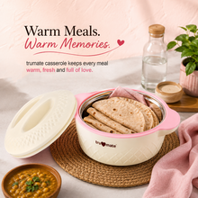 trumate Insulated Casserole Hot Pot for Kitchen with Stainless Steel Inner | Food Grade PU Insulation | Keeps Food Hot & Fresh | 1400ml (1.4 L)| BPA Free | Pink |