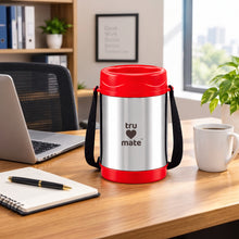 trumate truserve LSH 3003 Premium Insulated Stainless Steel Lunch Box with 3 Containers, Salad Box & Adjustable Shoulder Strap