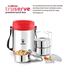 trumate truserve LSH 3003 Premium Insulated Stainless Steel Lunch Box with 3 Containers, Salad Box & Adjustable Shoulder Strap
