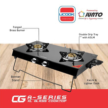 UCOOK JUNTO A Series 2 Burners Glass Top Stainless Steel Manual Gas Stove  (2 Burners)