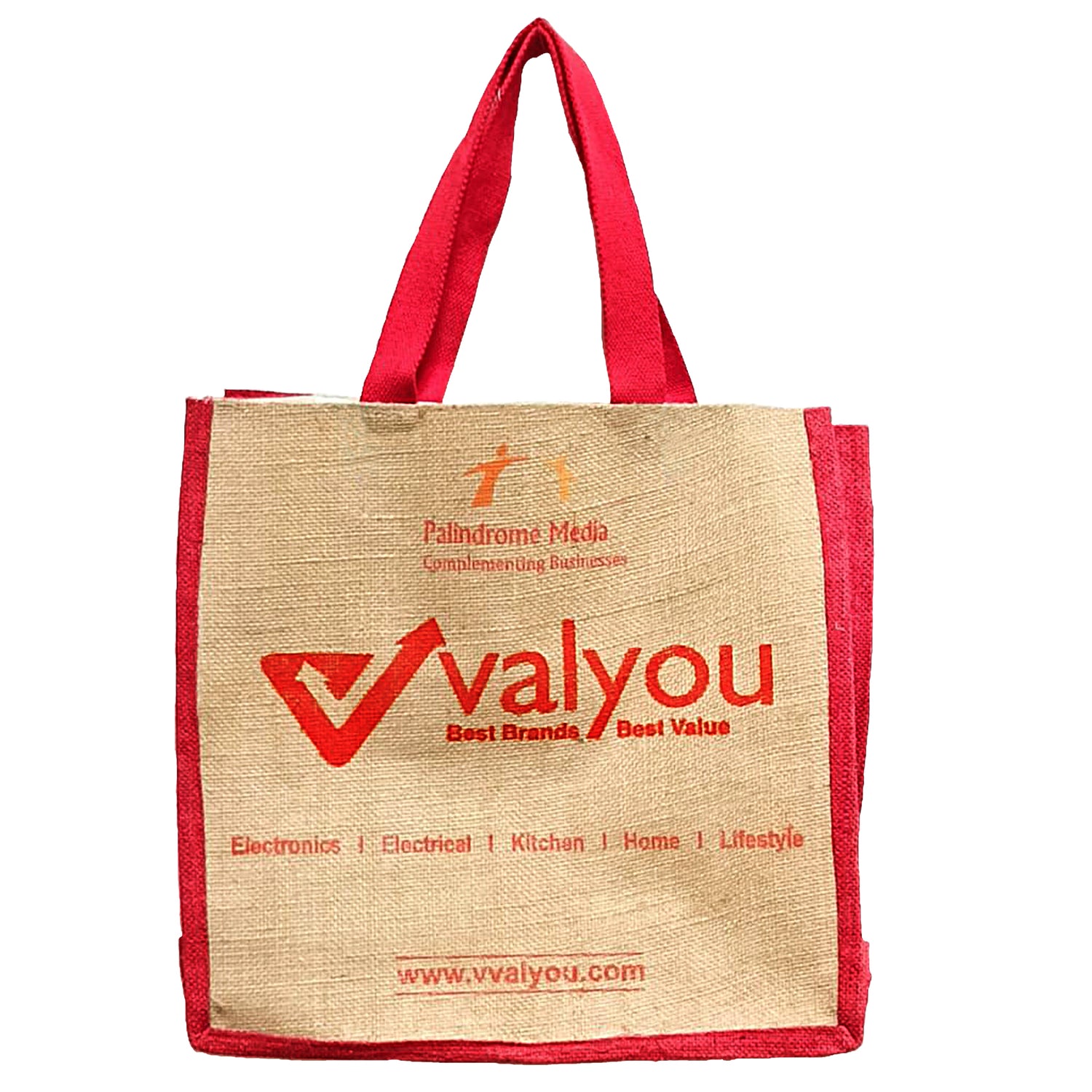 Vvalyou Printed Durable and Easy to Hold Handle with Comfortable Grip, Eco-friendly, Sustainable Jute Bag