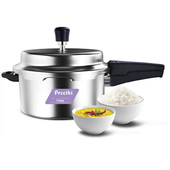 Preethi 4.5L Triply Outerlid Pressure Cooker with Spill Splash Shield (PC 038) 4.5 L Outer Lid Induction Bottom Pressure Cooker  (Triply)