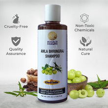 Khadi Mauri Herbal Amla and Bhringraj Herbal Shampoo - Prevents Hairfall & Damage, Strengthens Roots & Hair Follicles - Enriched with Natural Ingredients - 210 ML (Pack of 3)