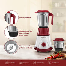 trumate truwhirl 1123 – 500W Mixer Grinder with 3 Stainless Steel Jars, 3-Speed Control & Pulse Function