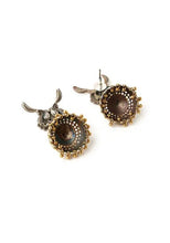 Indya Silver Oxidised Tribal Jhumka Earrings