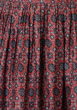 Indya Red Ajrakh Print Silk Lehenga Skirt Medium Size ( Only Skirt)