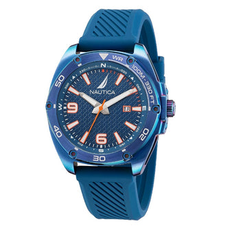 Nautica Men's Tin Can Bay Blue Silicone Strap Watch (Model: NAPTCF201)