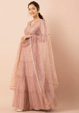 Indya Blush Mukaish Kingari Gota Mesh Dupatta