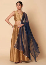 Indya Teal Blue Mesh Dupatta