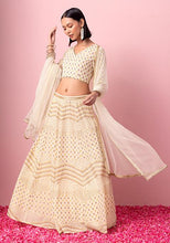 Indya Ivory Solid Mesh Dupatta