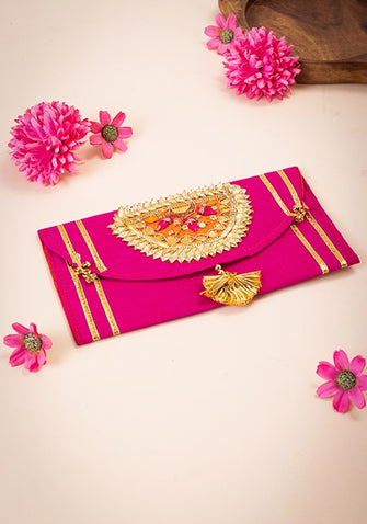 Indya Pink Gota Patti Shagun Envelope