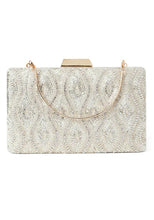 Indya Silver Bead Embroidered Clutch