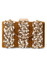 Indya Gold Stone Embellished Clutch