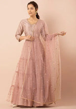 Indya Blush Mukaish Kingari Gota Mesh Dupatta