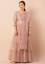 Indya Blush Mukaish Kingari Gota Mesh Dupatta