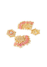 Indya Gold Finish Kundan Bead Chandbali Earrings