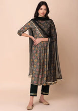 Indya Black Shimmer Lace Mesh Dupatta