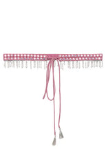 Indya Pink Mirror And Pearl Fringe Belt