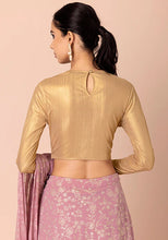 Indya Gold Textured Lycra Blouse XS