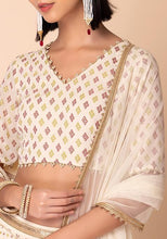 Indya Ivory Solid Mesh Dupatta