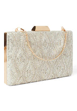 Indya Silver Bead Embroidered Clutch