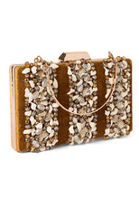 Indya Gold Stone Embellished Clutch