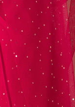 Indya Hot Pink Foil Tasselled Dupatta