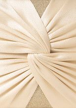 Indya Ivory Satin Knot Clutch