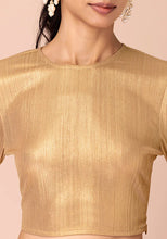 Indya Gold Textured Lycra Blouse XS