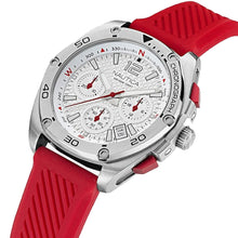 Nautica Men's Tin Can Bay Chrono Red Silicone Strap Watch (Model: NAPTCF205)