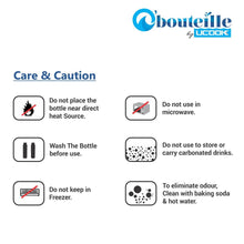 Ucook Single Wall Fridge Bottle Straight Silver 1000 ml Set of two