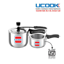 Ucook Sandwich Bottom Induction Compatible Stainless Steel Inner Combi 3 Litre & 2 Litre