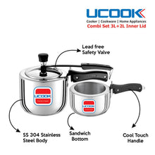 Ucook Sandwich Bottom Induction Compatible Stainless Steel Inner Combi 3 Litre & 2 Litre