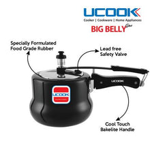 UCOOK Big Belly Duo 3 L Inner Lid Induction Bottom Pressure Cooker  (Hard Anodized)