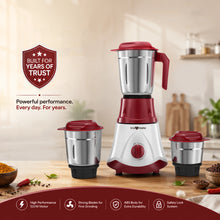 trumate truwhirl 1123 – 500W Mixer Grinder with 3 Stainless Steel Jars, 3-Speed Control & Pulse Function