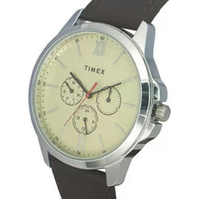 TIMEX FASHION MEN'S BEIGE DIAL ROUND CASE MULTIFUNCTION FUNCTION WATCHES -TWEG165SMU01