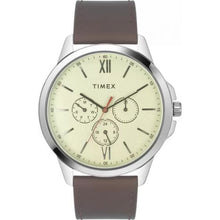 TIMEX FASHION MEN'S BEIGE DIAL ROUND CASE MULTIFUNCTION FUNCTION WATCHES -TWEG165SMU01