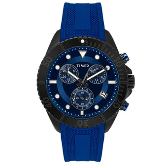 Timex E Class Men's Blue Dial Round Case Chronograph Date Function Watch -TWEG20100