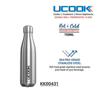 UCOOK O'bouteille Cola Stainless Steel Double Wall Vacuum Lacquered Water Bottle 750 ml