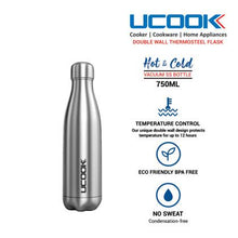 UCOOK O'bouteille Cola Stainless Steel Double Wall Vacuum Lacquered Water Bottle 750 ml