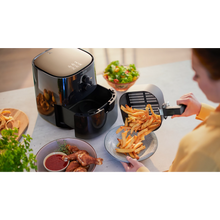 PHILIPS Air Fryer HD9200/90, uses up to 90% less fat, 1400W, 4.1 Liter, with Rapid Air Technology (Black), Large