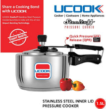 UCOOK Steeltuff 1.5 L Induction Bottom Pressure Cooker (Stainless Steel)